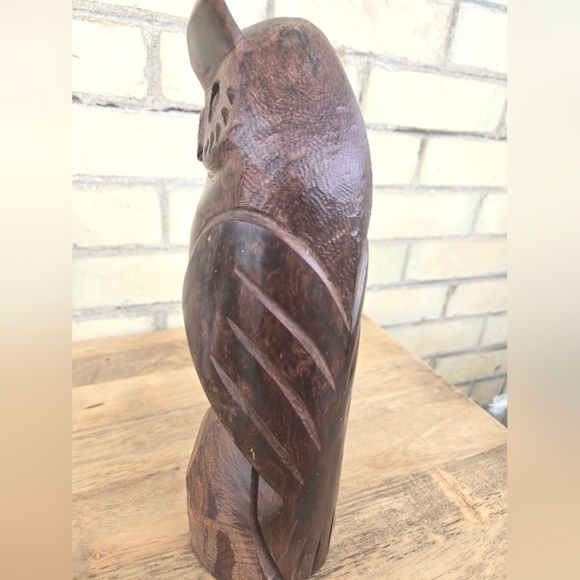 Hand Crafted Wood Carved Owl - Picture 5 of 7